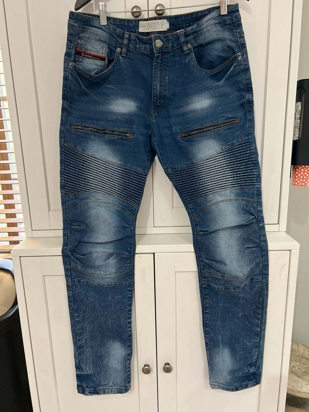 Akademiks Jeanius Jeans Men's Size 34x30 Vintage Y2K Streetwear Moto Style